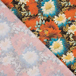 Popeline de algodão estampado com flores orientais - Ribes y Casals