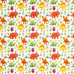 Popelina de Algodão Estampada Dinossauros Infantil - Ribes y Casals