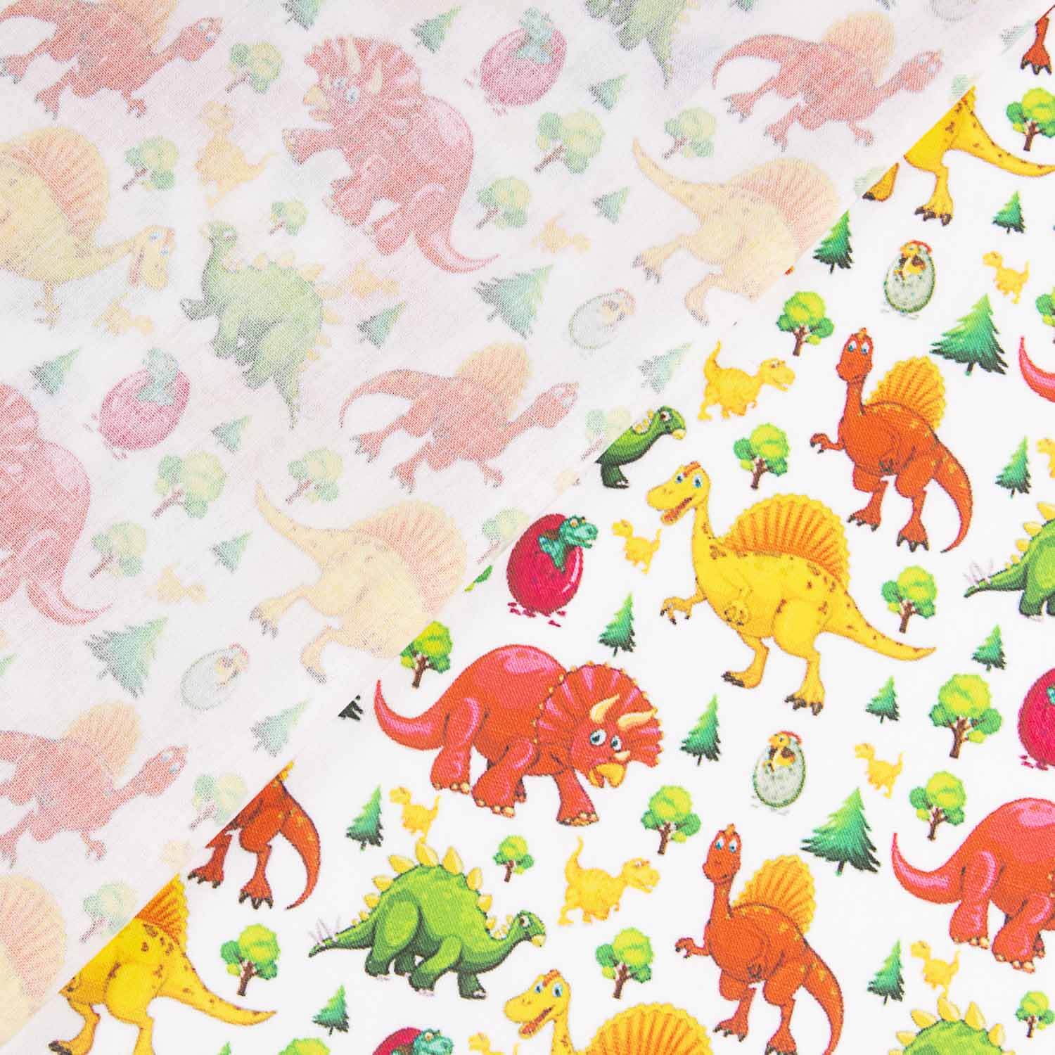 Popelina de Algodão Estampada Dinossauros Infantil - Ribes y Casals
