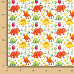 Popelina de Algodão Estampada Dinossauros Infantil - Ribes y Casals