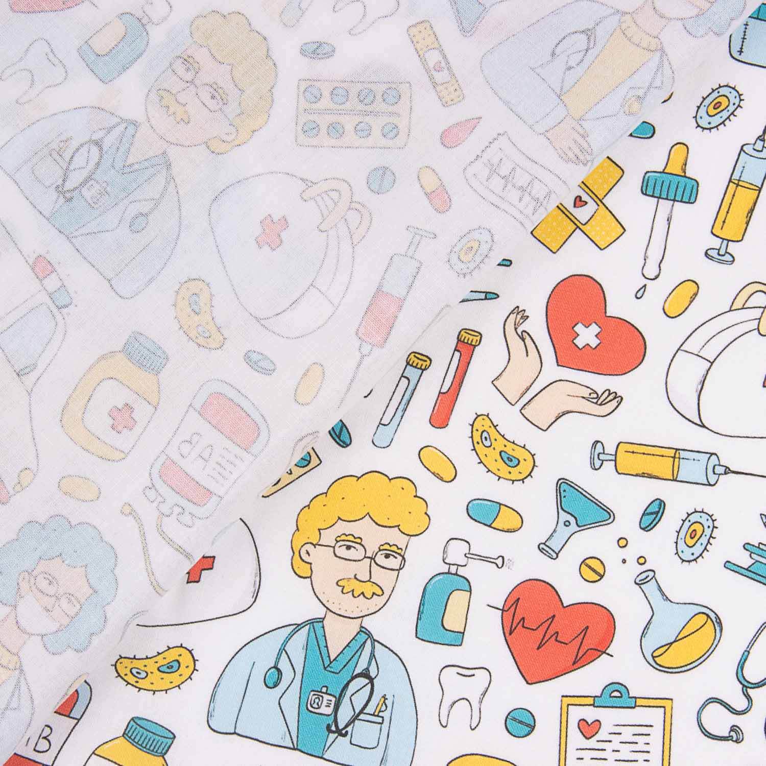 Popeline de algodão estampado para médicos infantis - Ribes y Casals