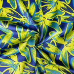 Crepe Cetim Tropic Azul - Ribes y Casals