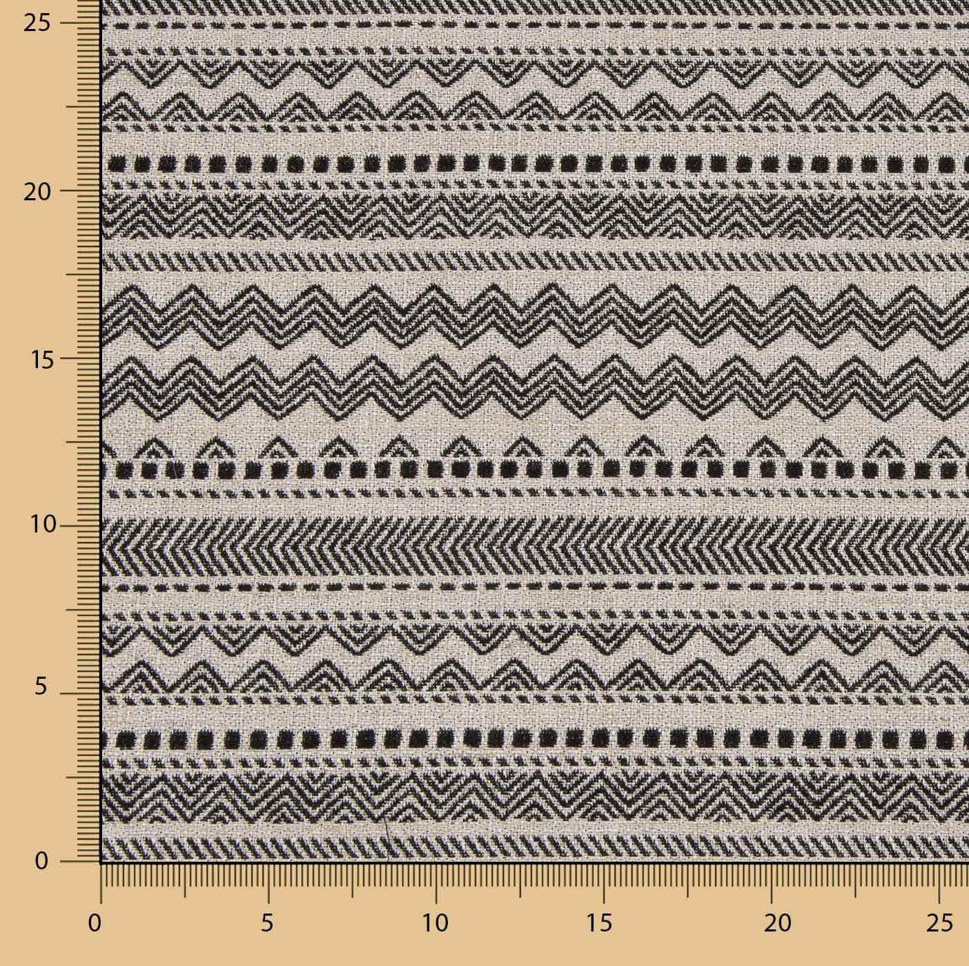 Lona Jacquard Estofos Étnico Preto - Ribes y Casals