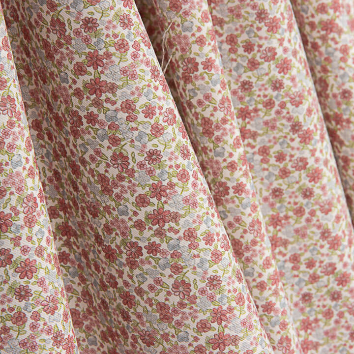 Viyela estampada com motivos de jardim rosa - Ribes y Casals