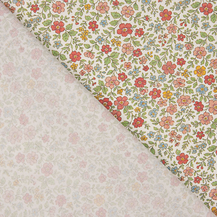 Viyela estampada Pradera Coral - Ribes y Casals