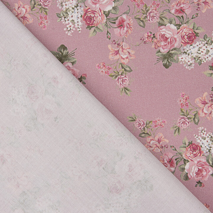 Viyela estampada com Rosas Provençais Rosa - Ribes y Casals
