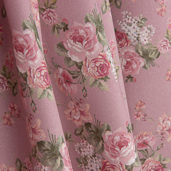 Viyela estampada com Rosas Provençais Rosa - Ribes y Casals