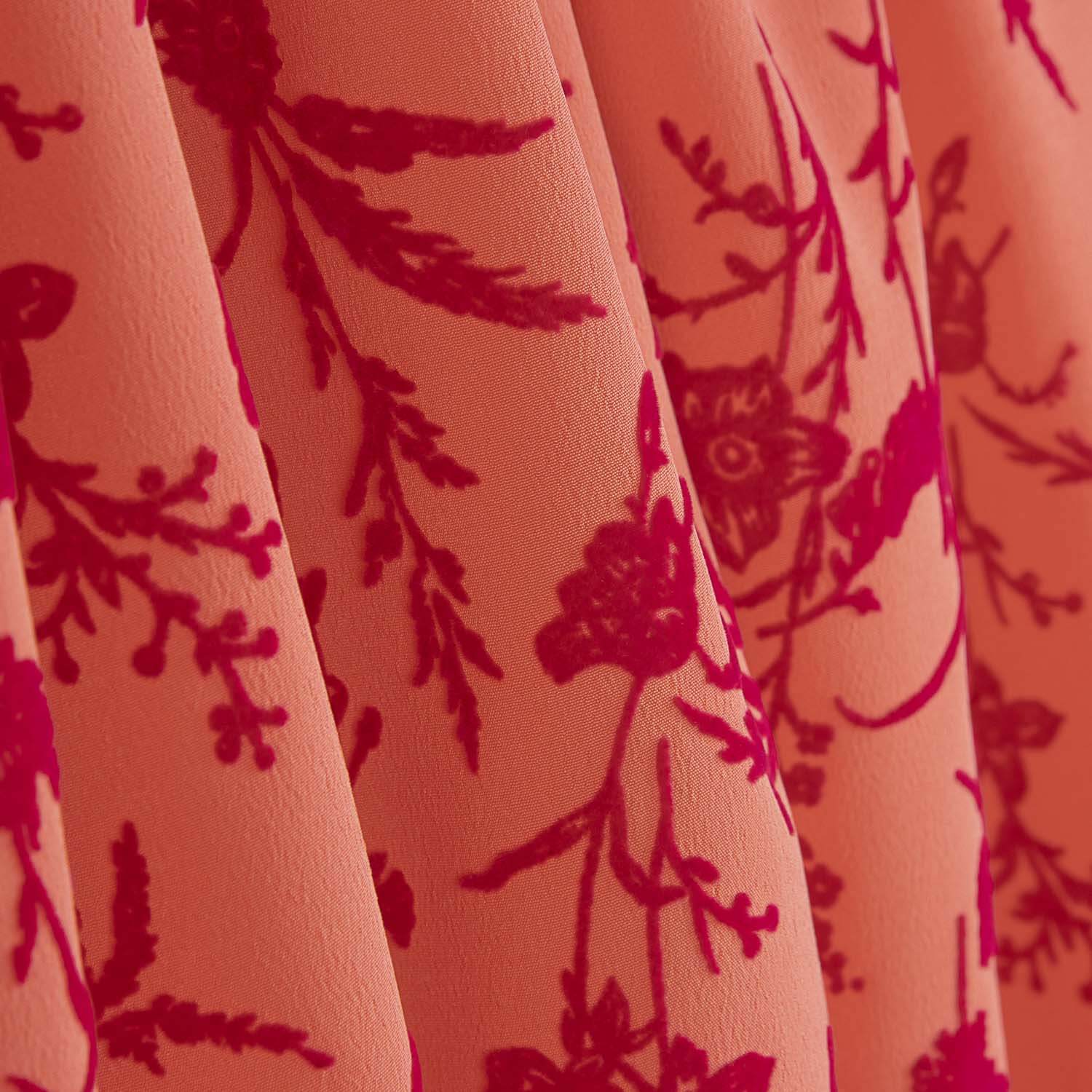 Koshibo Coral Flocado Flores Fúcsia - Ribes y Casals