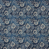 Veilão de Algodão Estampado com Espirais Batik Índigo - Ribes y Casals