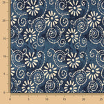 Veilão de Algodão Estampado com Espirais Batik Índigo - Ribes y Casals