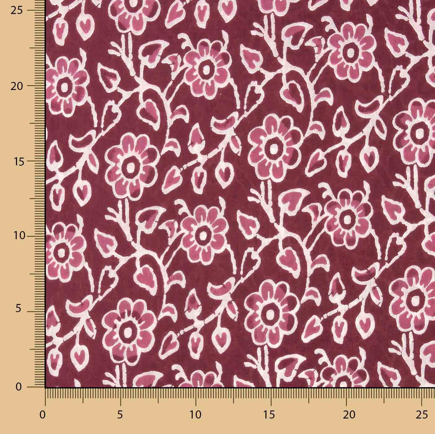 Vela de Algodão Estampada Jardim Vintage Bordô - Ribes y Casals