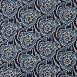 Voile de Algodão com Estampado Floral Índigo Noturno - Ribes y Casals