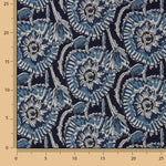 Voile de Algodão com Estampado Floral Índigo Noturno - Ribes y Casals