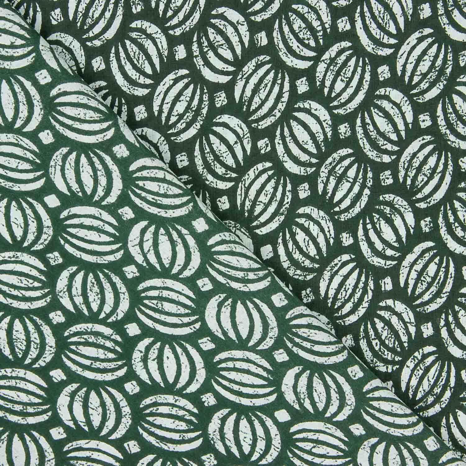 Velo de Algodão Estampado com Sementes Botânicas Verde - Ribes y Casals