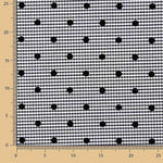 Vichy Algodão Preto Flocado Lunar Preto - Ribes y Casals