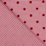 Algodão Vichy Vermelho Flocado Lunar Vermelho - Ribes y Casals