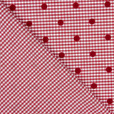 Algodão Vichy Vermelho Flocado Lunar Vermelho - Ribes y Casals