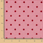 Algodão Vichy Vermelho Flocado Lunar Vermelho - Ribes y Casals