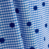 Vichy Algodão Azul Flocado Lunar Azulina - Ribes y Casals