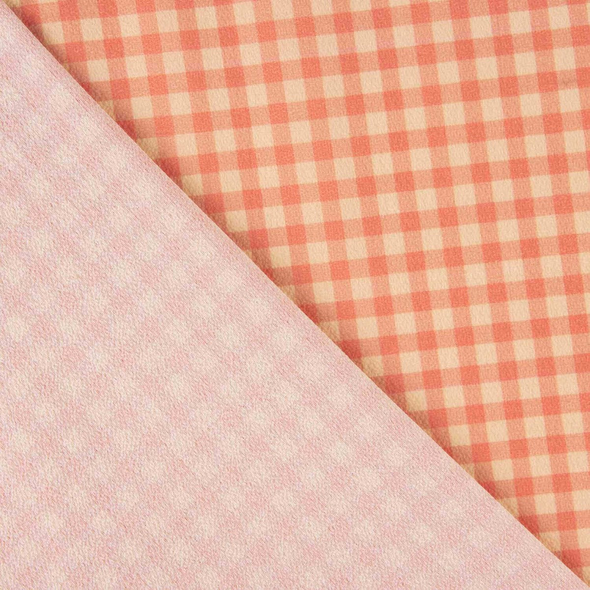 Crepe Vichy Laranja e Coral - Ribes y Casals