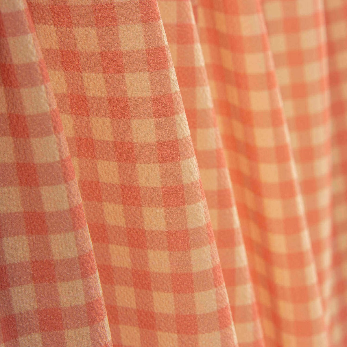 Crepe Vichy Laranja e Coral - Ribes y Casals