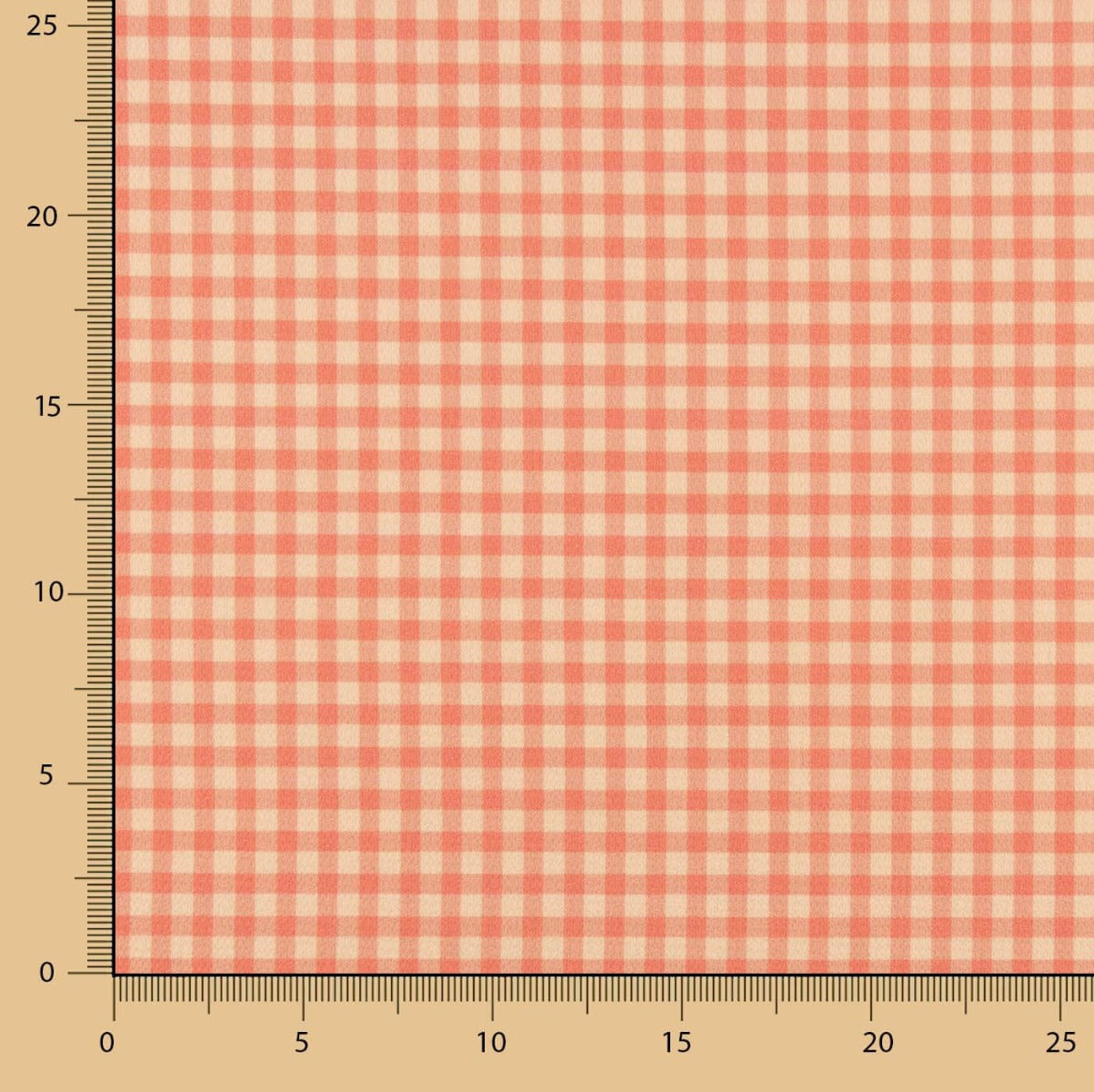 Crepe Vichy Laranja e Coral - Ribes y Casals