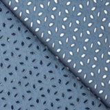 Bordado suíço pétalas azul denim escuro - Ribes y Casals