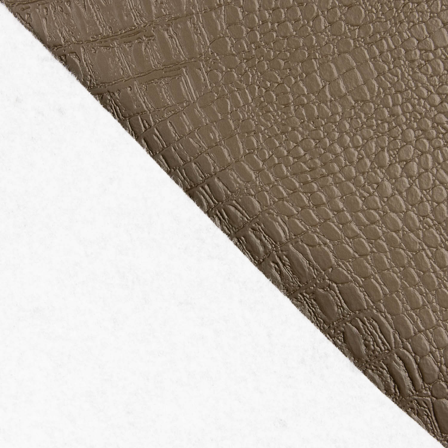 Couro sintético com padrão de crocodilo castanho - Ribes y Casals