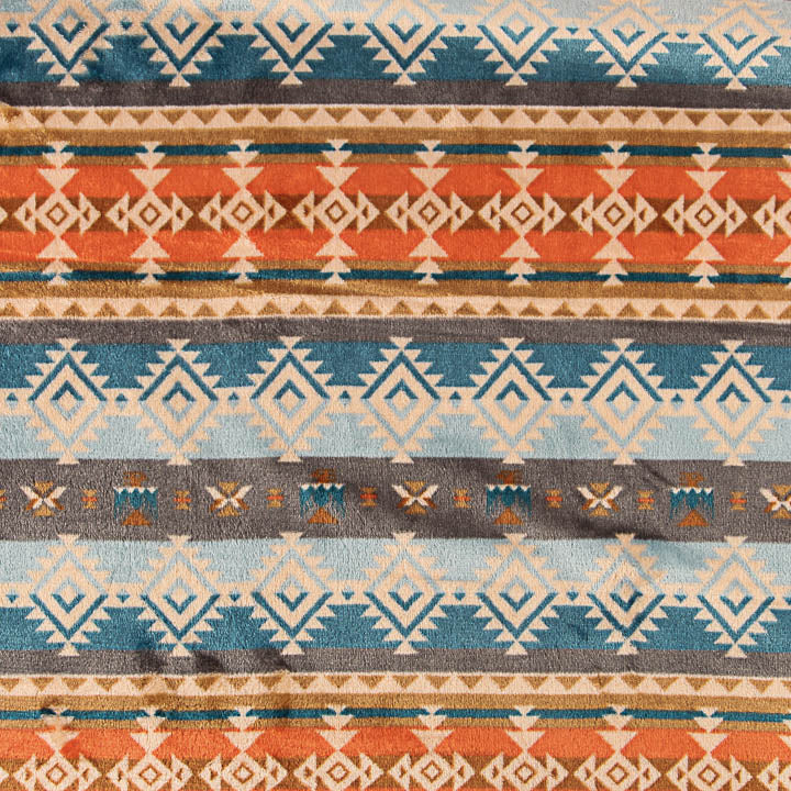 Coralina Estampada Étnica Azul e Telha - Ribes y Casals