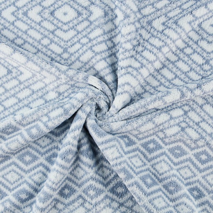 Coral fleece estampado com losangos azuis - Ribes y Casals