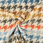 Coral fleece estampado com padrão «pé-de-galo» multicolorido - Ribes y Casals