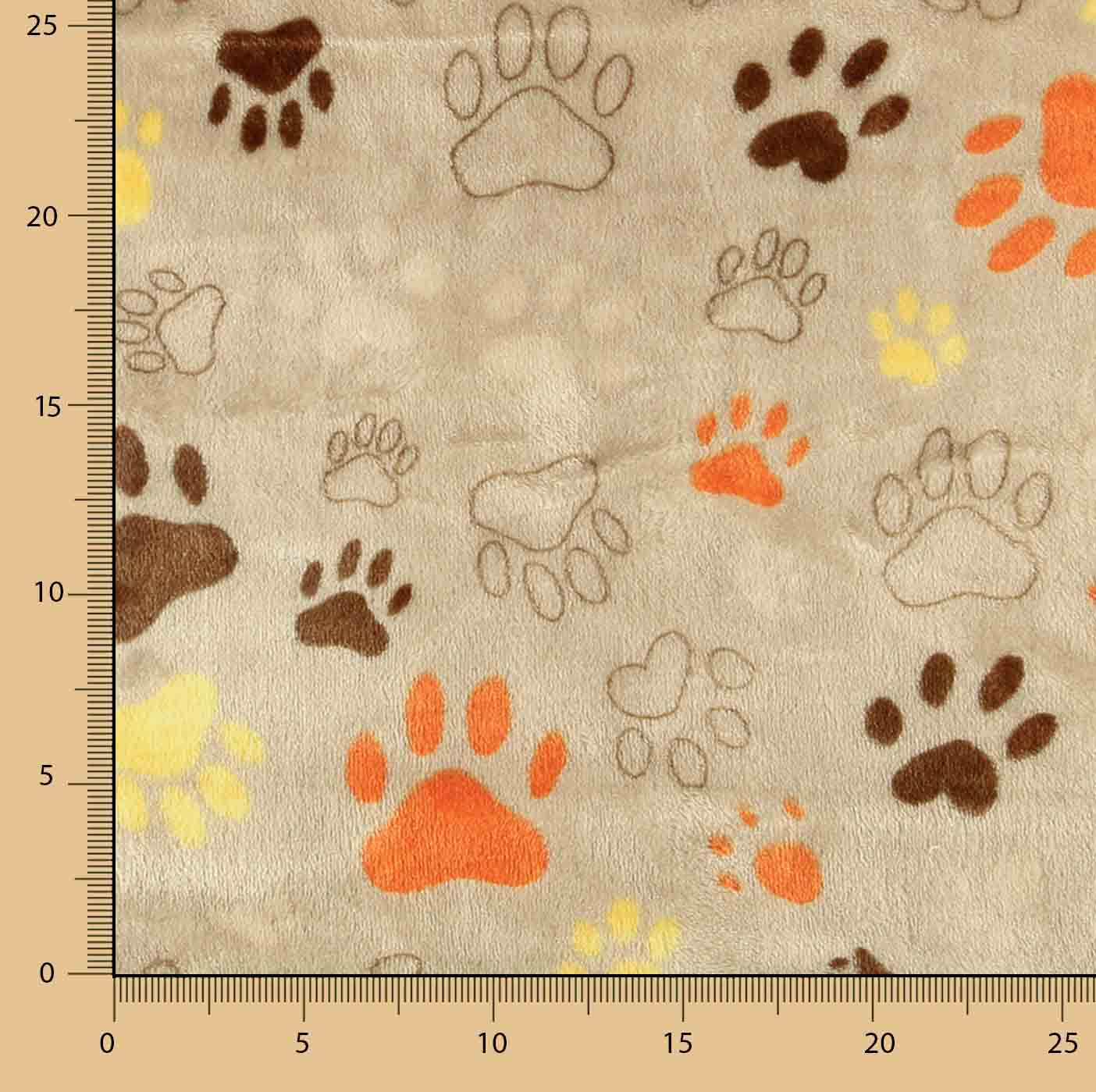 Coralina estampada com pegadas de animais, bege - Ribes y Casals