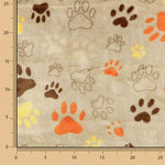 Coralina estampada com pegadas de animais, bege - Ribes y Casals