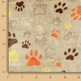 Coralina estampada com pegadas de animais, bege - Ribes y Casals