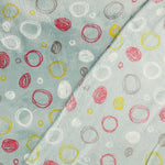 Coral fleece estampado com círculos verde-água - Ribes y Casals