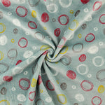 Coral fleece estampado com círculos verde-água - Ribes y Casals