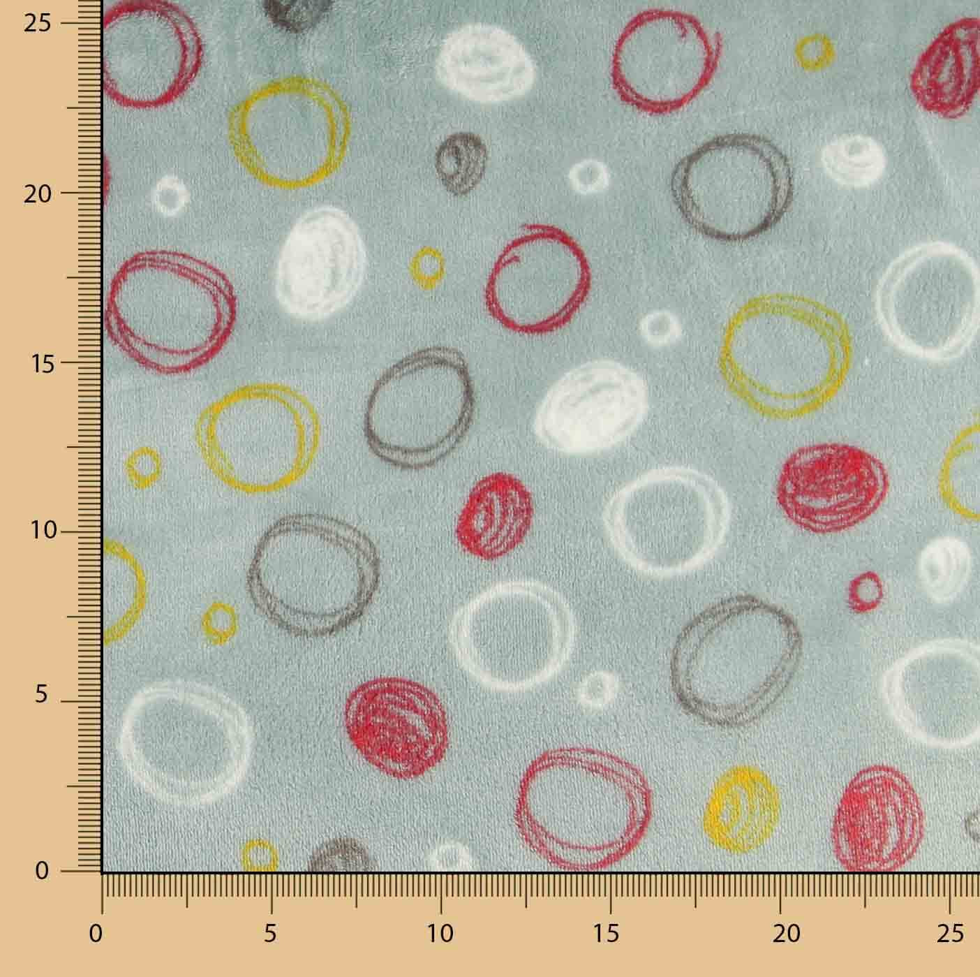 Coral fleece estampado com círculos verde-água - Ribes y Casals