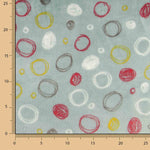 Coral fleece estampado com círculos verde-água - Ribes y Casals