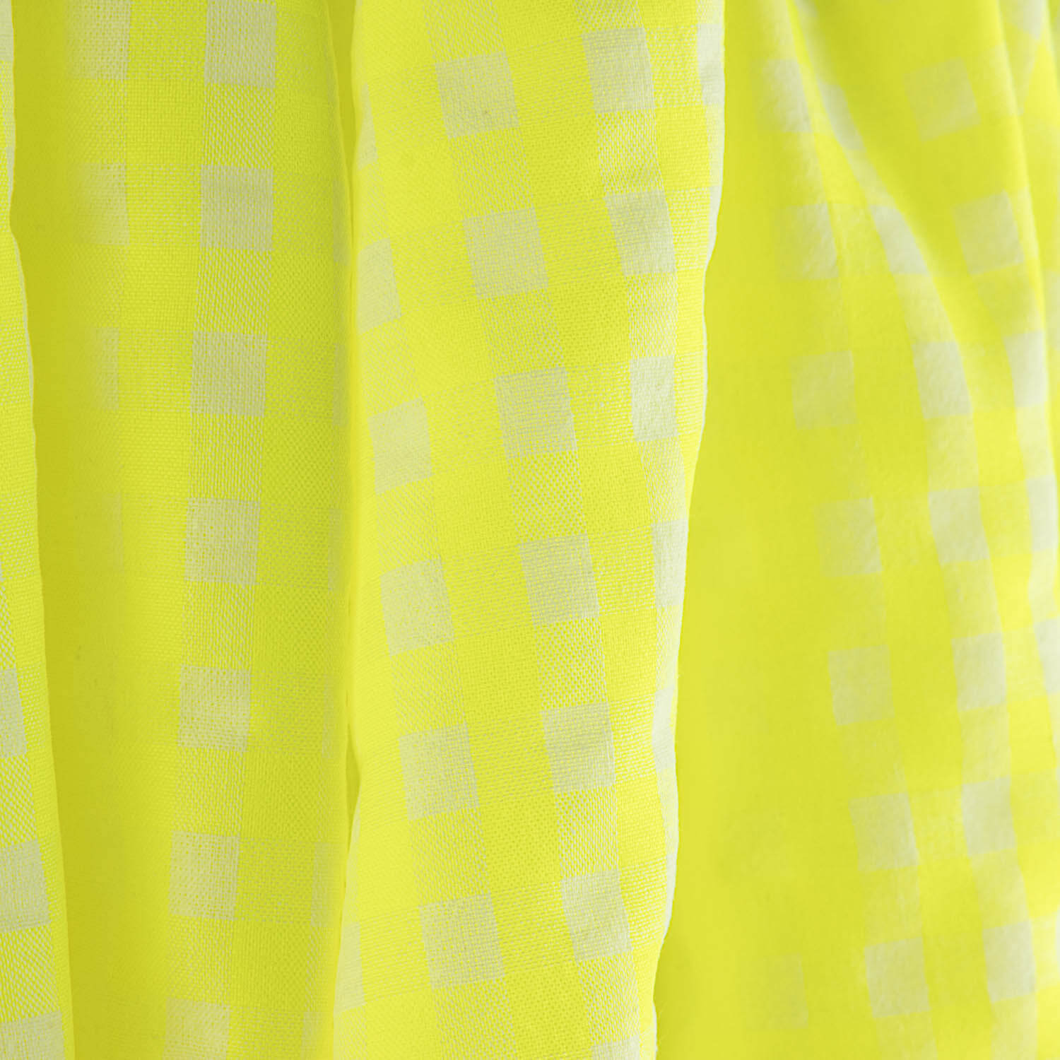 Popelina Seersucker Xadrez Amarelo Fluorescente - Ribes y Casals