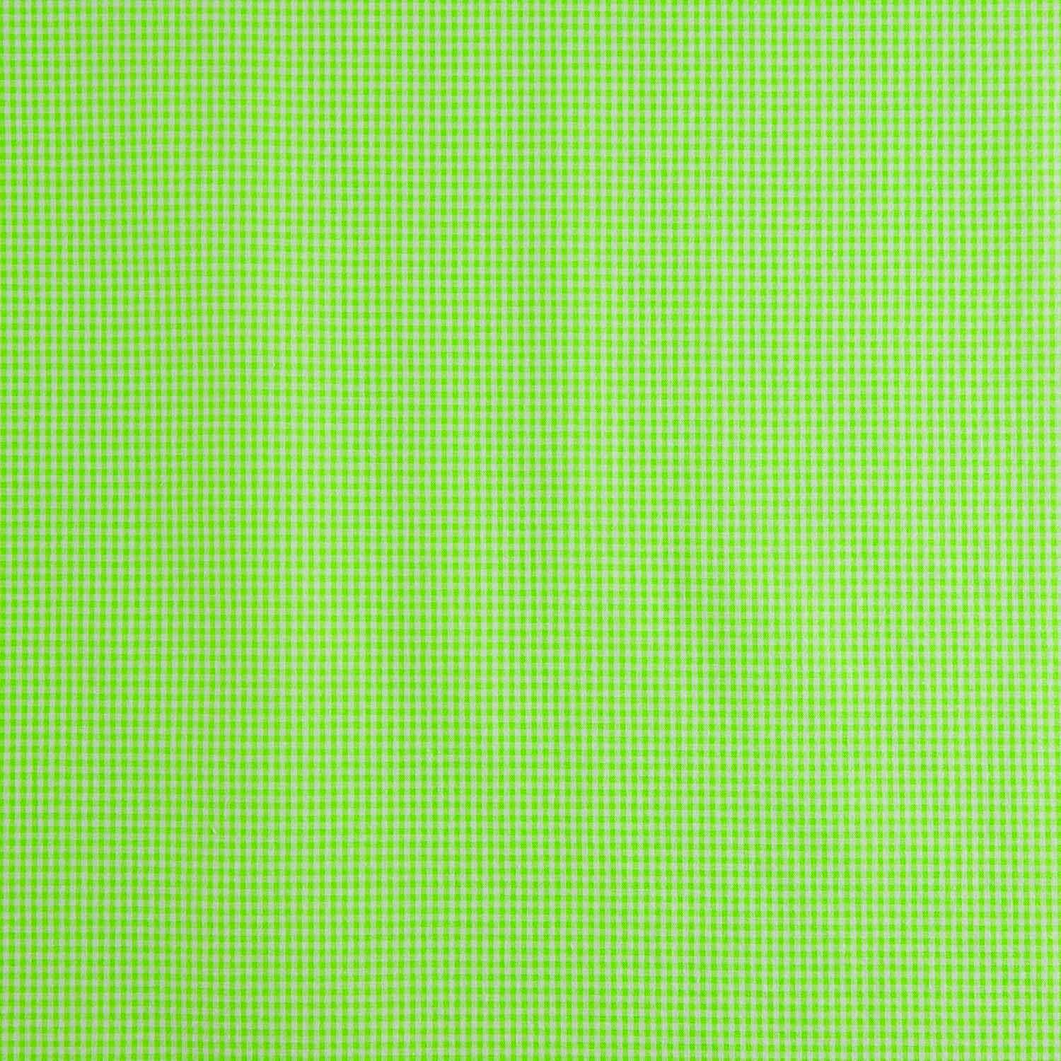 Popelina Seersucker Mini Xadrez Verde Fluorescente - Ribes y Casals
