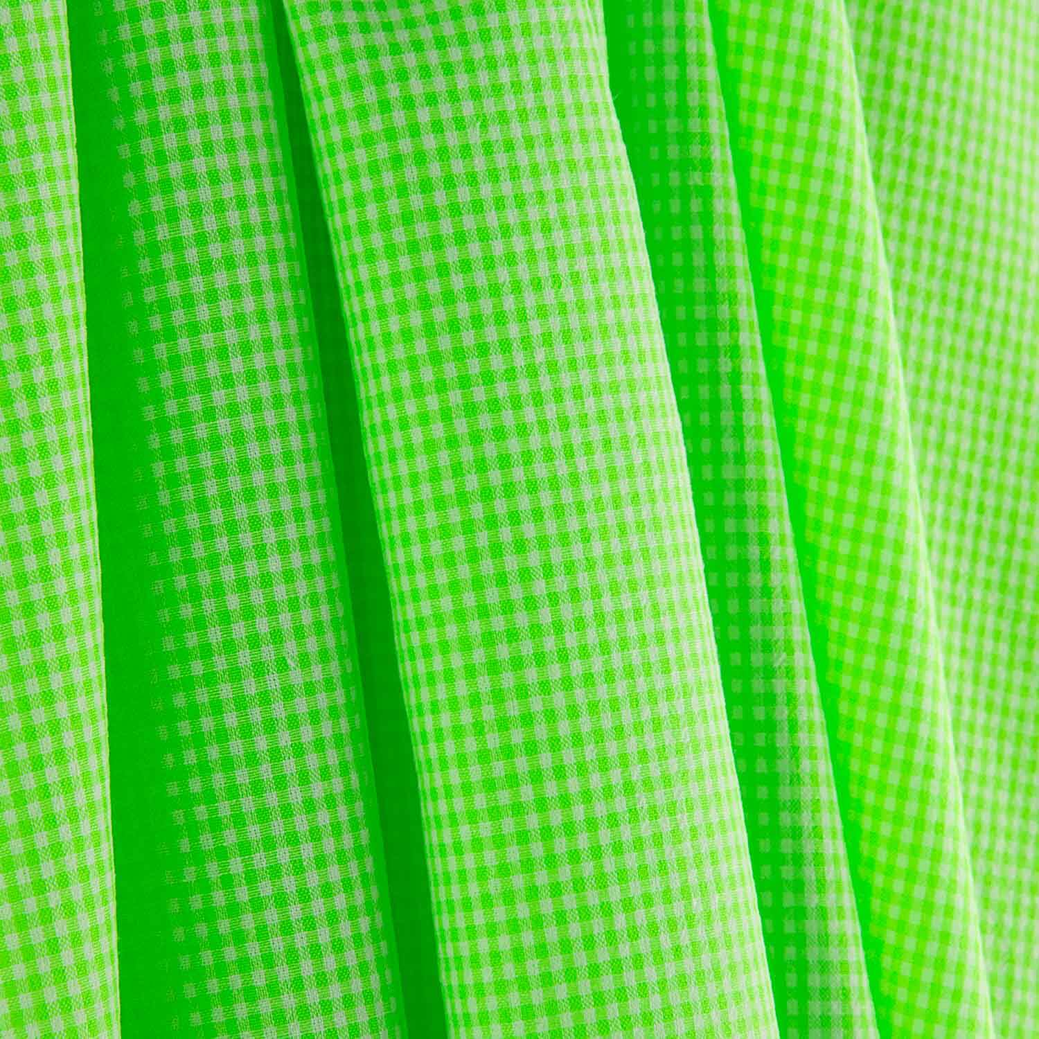 Popelina Seersucker Mini Xadrez Verde Fluorescente - Ribes y Casals
