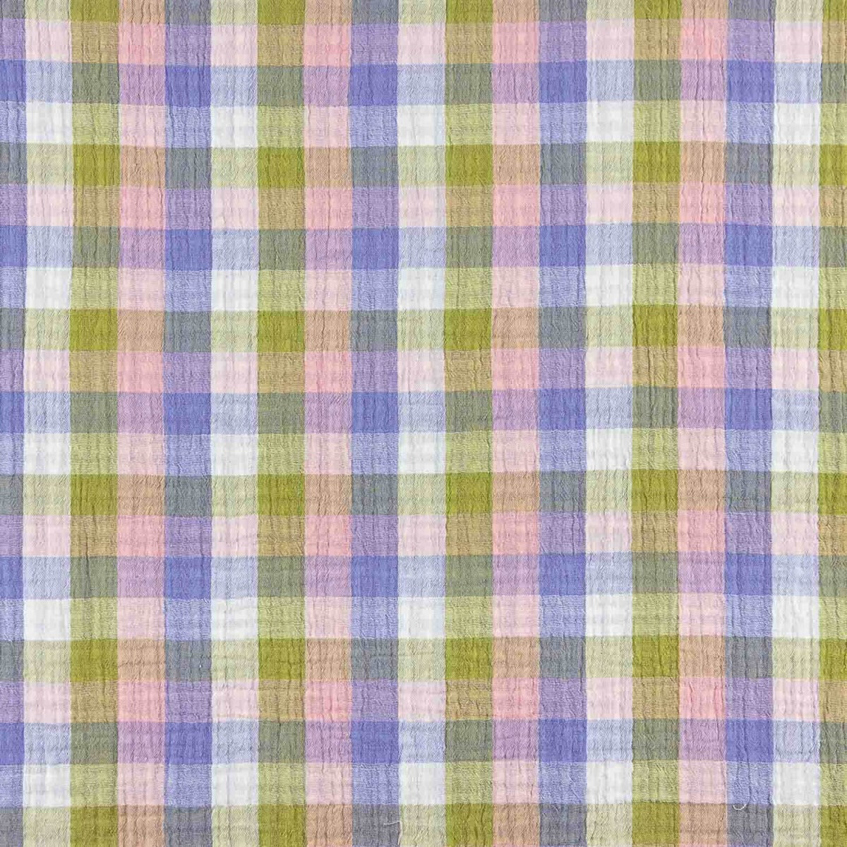 Gaze Dupla Bambula Reversível Xadrez Pastel - Ribes y Casals