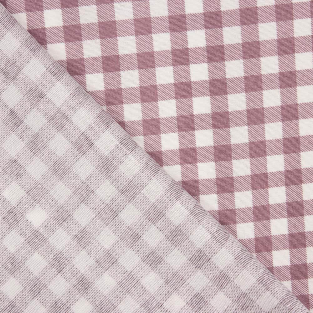 Camisola Fina com Xadrez Vichy Malva - Ribes y Casals