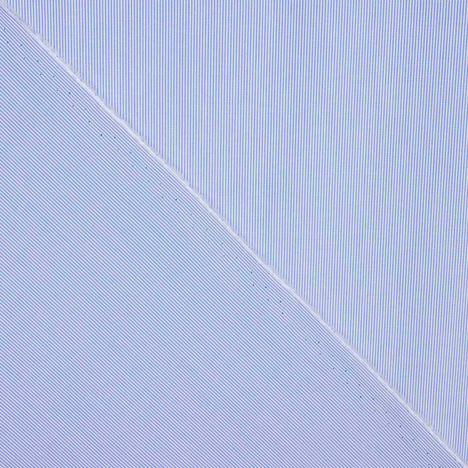 Voile Algodão Azul-Branco Listrado Fino - Ribes y Casals