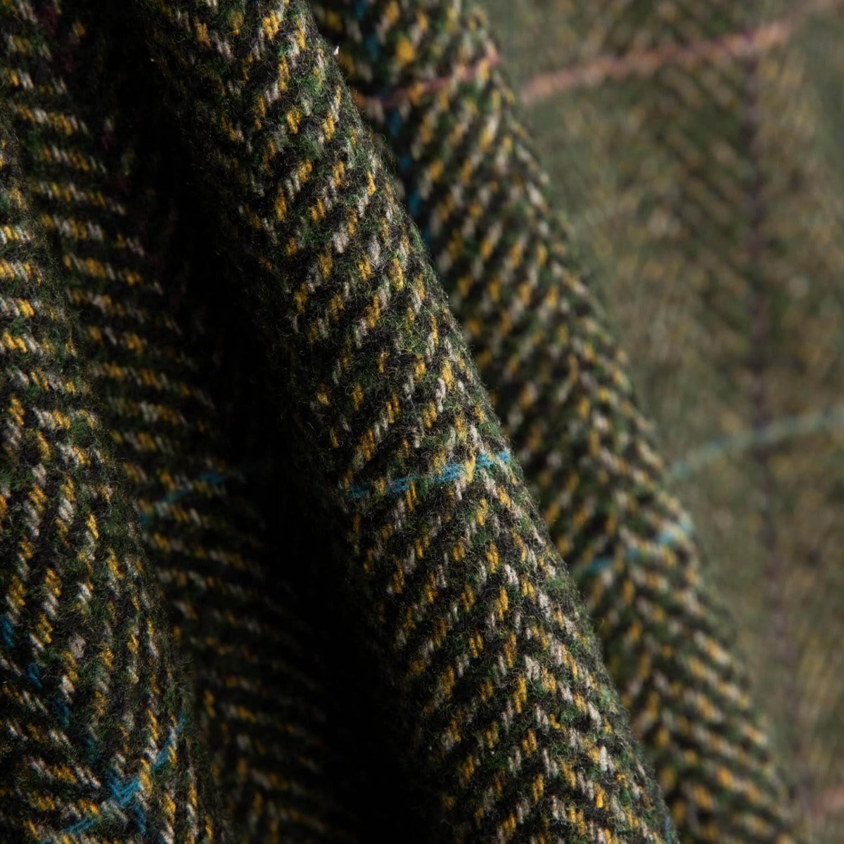 Tecido de Casaco Espiga Verde Garrafa - Ribes y Casals