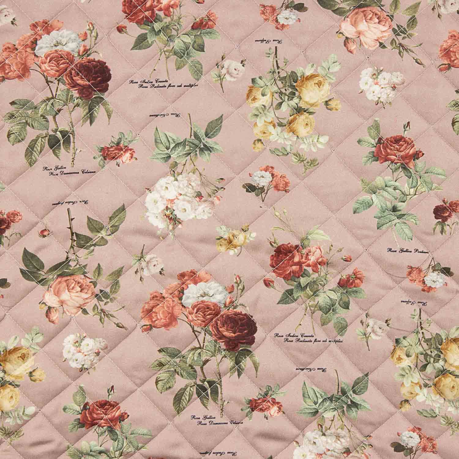 Acolchoado Viyela Floral Rosa com Forro Preto - Ribes y Casals