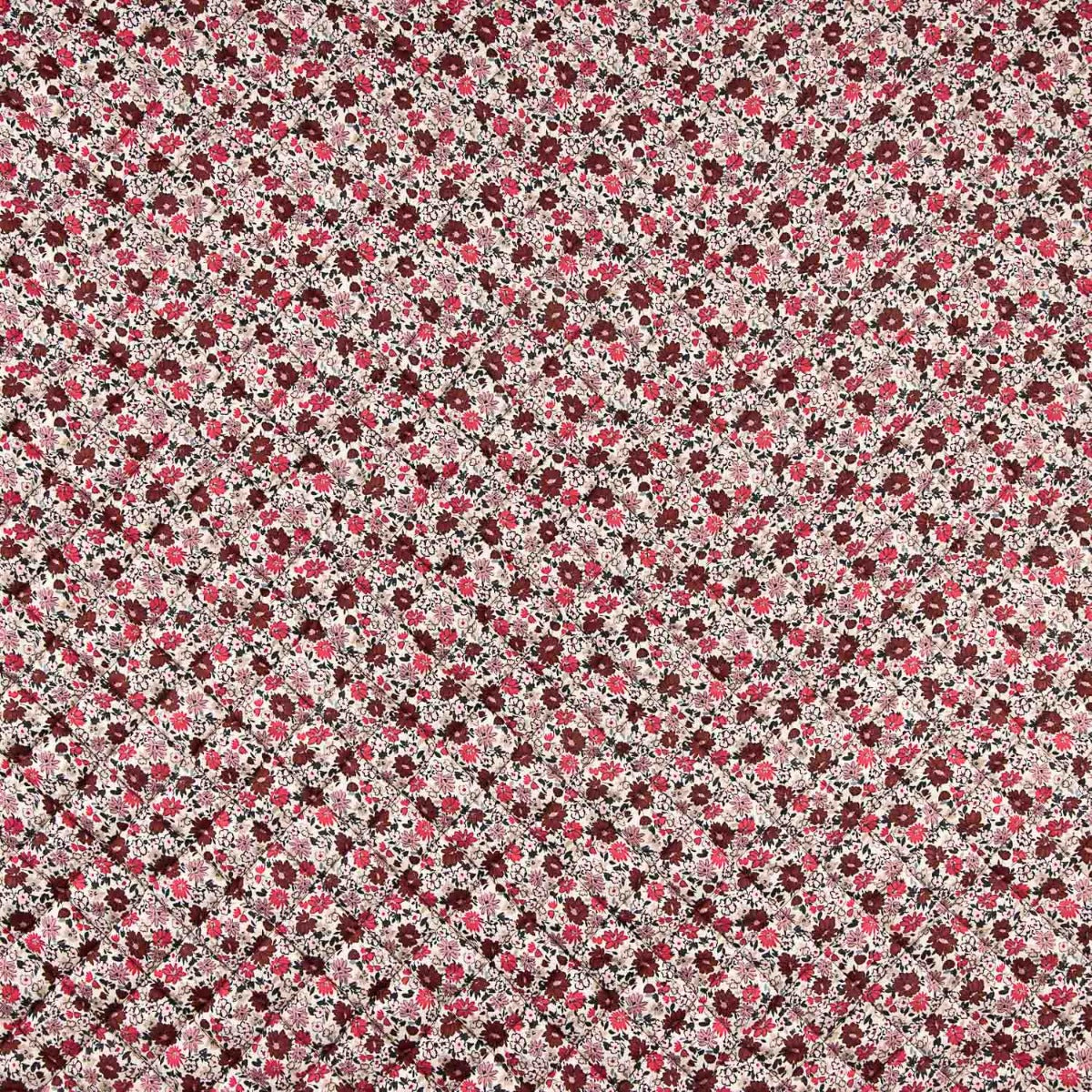 Viyella de algodão acolchoado – Flores carmesim - Ribes y Casals