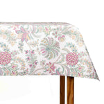 Toalha de Mesa Resinada com Motivo Floral Exótico em Tons Pastel - Ribes y Casals