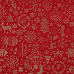 Lona Jacquard Natal Lurex Vermelha - Ribes y Casals