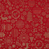 Lona Jacquard Natal Lurex Vermelha - Ribes y Casals